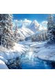 Алмазная мозаика без подрамника «Горная река» 50x50 см