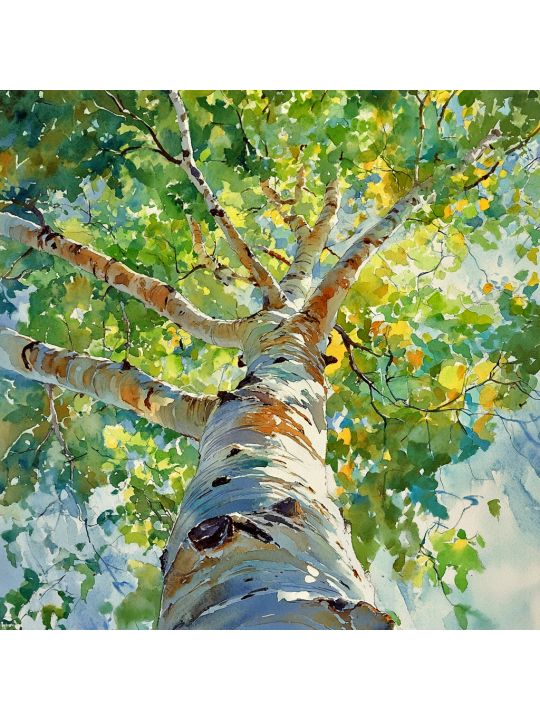 Алмазная мозаика без подрамника «Берёзки» 70x70 см