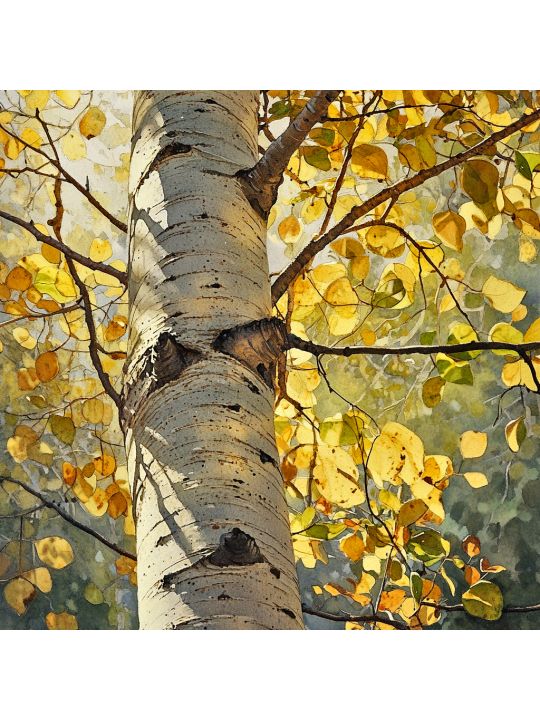 Алмазная мозаика без подрамника «Берёзки» 40x40 см