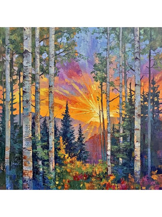 Алмазная мозаика без подрамника «Закат» 30x30 см