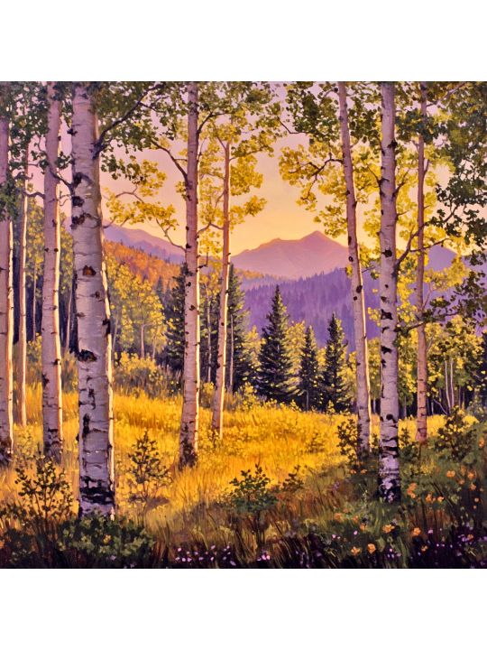 Алмазная мозаика без подрамника «Закат» 30x30 см