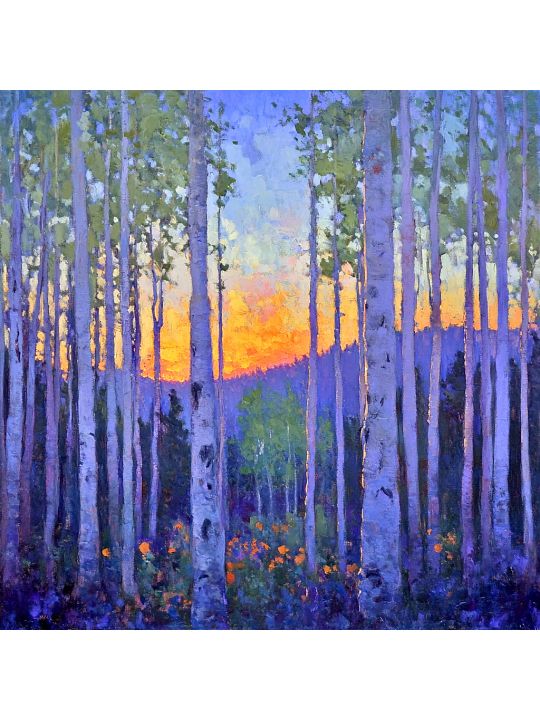 Алмазная мозаика без подрамника «Закат» 30x30 см