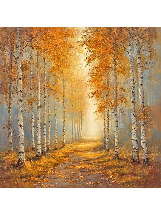 Алмазная мозаика без подрамника «Аллея света» 40x40 см
