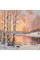 Алмазная мозаика на подрамнике «Розовый закат» 30x30 см