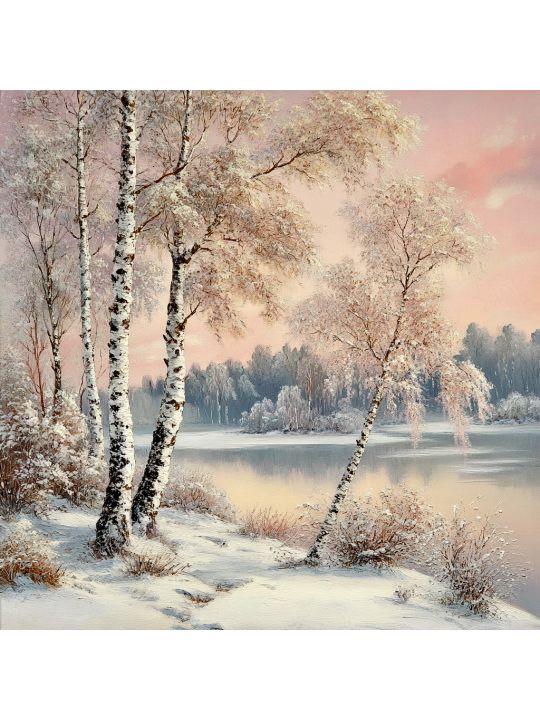 Алмазная мозаика без подрамника «Розовый закат» 30x30 см