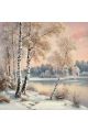 Алмазная мозаика без подрамника «Розовый закат» 100x100 см