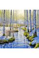 Алмазная мозаика без подрамника «Зимний лес» 100x100 см