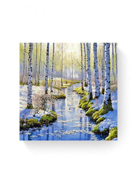 Алмазная мозаика на подрамнике «Зимний лес» 30x30 см