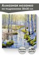 Алмазная мозаика на подрамнике «Зимний лес» 30x30 см