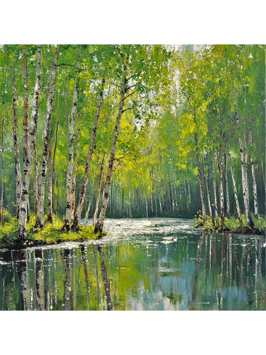 Алмазная мозаика без подрамника «Летний лес» 40x40 см