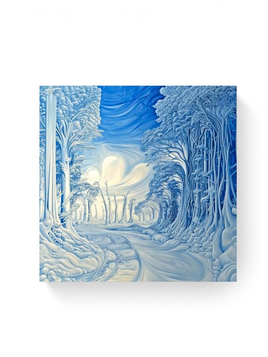 Алмазная мозаика на подрамнике «Морозный лес» 40x40 см