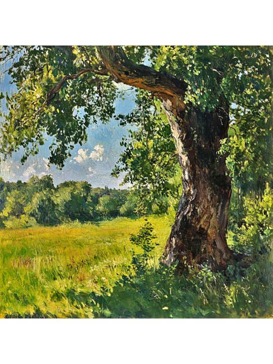 Алмазная мозаика без подрамника «Великий дуб» 100x100 см