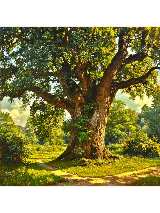 Алмазная мозаика без подрамника «Великий дуб» 40x40 см