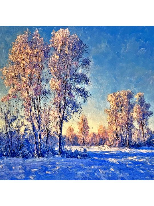 Алмазная мозаика без подрамника «Злой мороз» 90x90 см