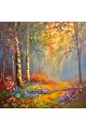 Алмазная мозаика без подрамника «Березы» 40x40 см