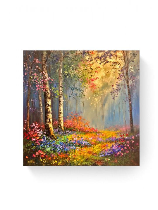 Алмазная мозаика на подрамнике «Березы» 40x40 см