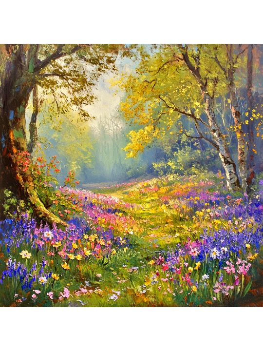 Алмазная мозаика без подрамника «Дивный лес» 40x40 см