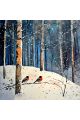 Алмазная мозаика без подрамника «Зимний лес» 40x40 см