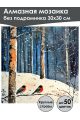 Алмазная мозаика без подрамника «Зимний лес» 30x30 см