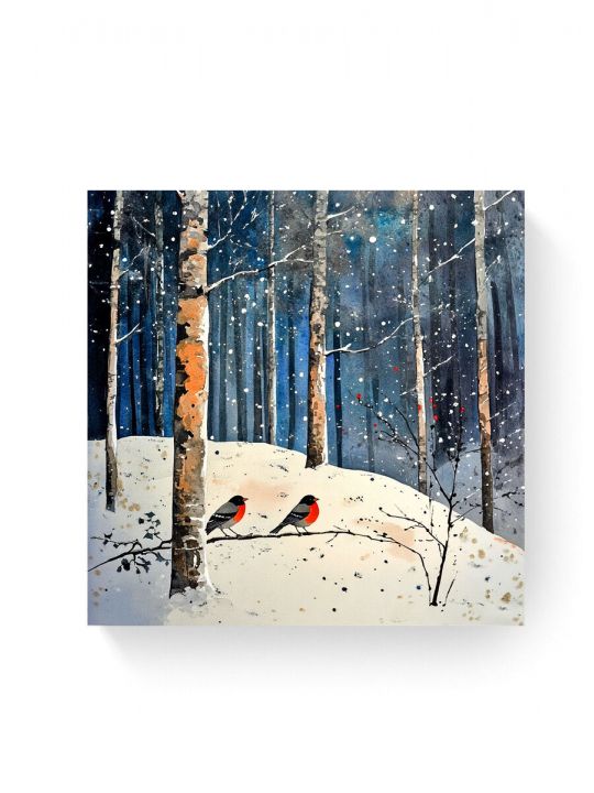 Алмазная мозаика на подрамнике «Зимний лес» 30x30 см