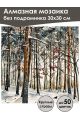 Алмазная мозаика без подрамника «Зимний лес» 30x30 см