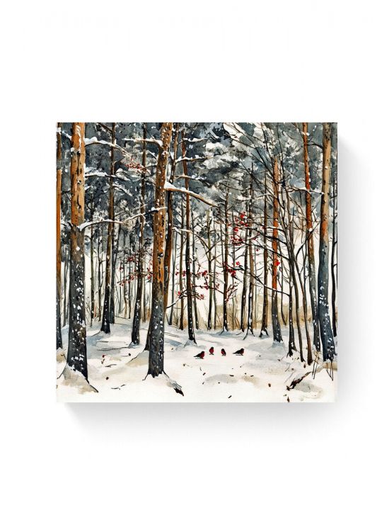 Алмазная мозаика на подрамнике «Зимний лес» 40x40 см