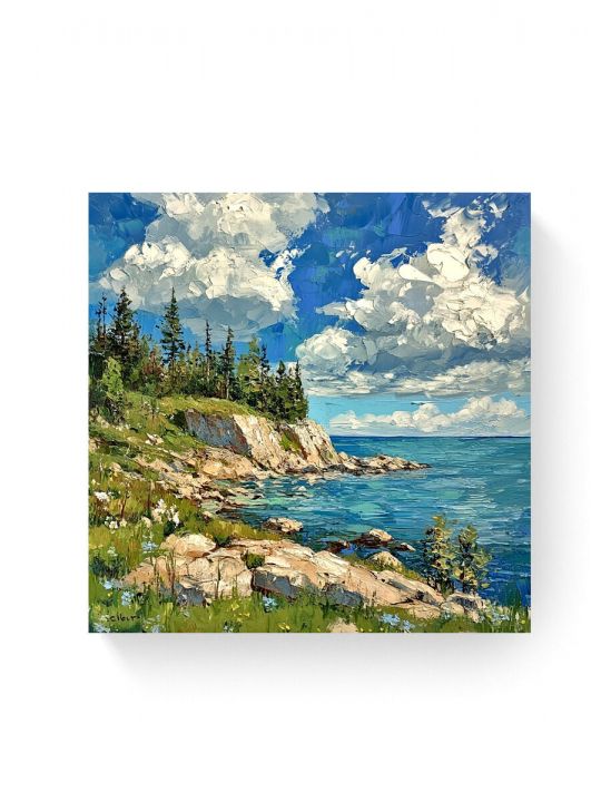Алмазная мозаика на подрамнике «Побережье» 30x30 см