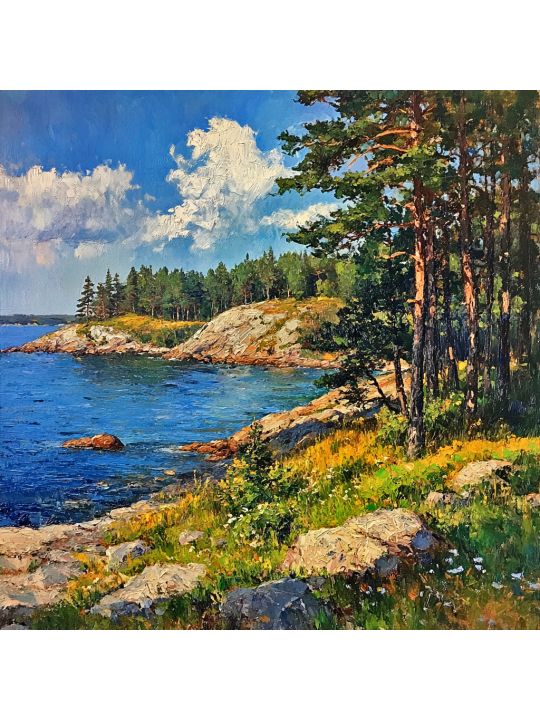 Алмазная мозаика без подрамника «Побережье» 50x50 см