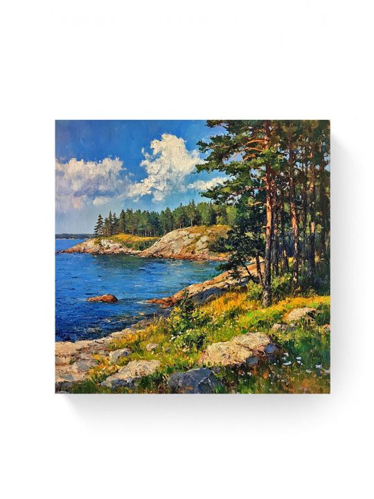 Алмазная мозаика на подрамнике «Побережье» 40x40 см