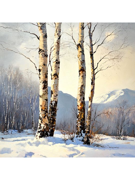 Алмазная мозаика без подрамника «Зима» 100x100 см