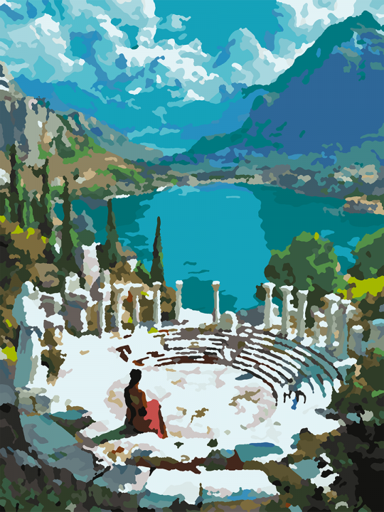 Картина по номерам без подрамника «Античный мир» 25x20 см