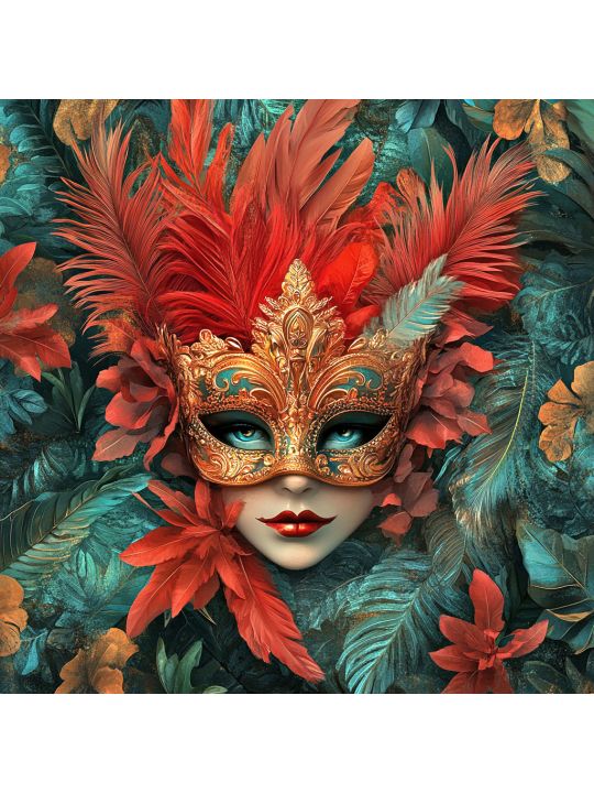 Алмазная мозаика без подрамника «Маскарад» 90x90 см