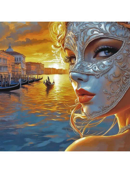 Алмазная мозаика без подрамника «Маскарад» 40x40 см
