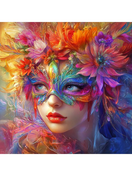 Алмазная мозаика без подрамника «Маскарад» 70x70 см