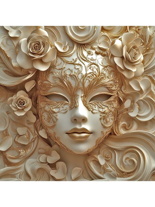 Алмазная мозаика без подрамника «Маскарад» 70x70 см
