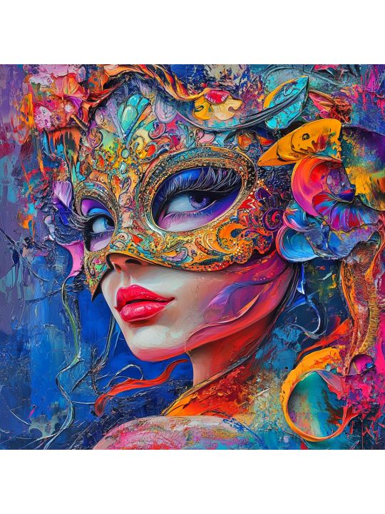 Алмазная мозаика без подрамника «Маскарад» 40x40 см