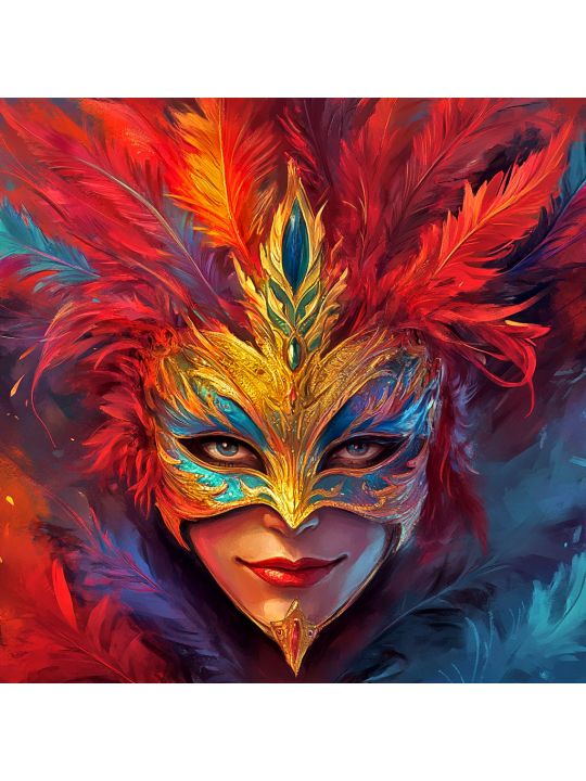 Алмазная мозаика без подрамника «Маскарад» 70x70 см