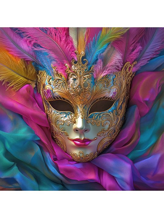 Алмазная мозаика без подрамника «Маскарад» 40x40 см