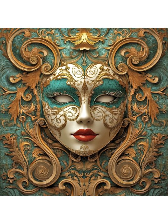Алмазная мозаика без подрамника «Маскарад» 100x100 см