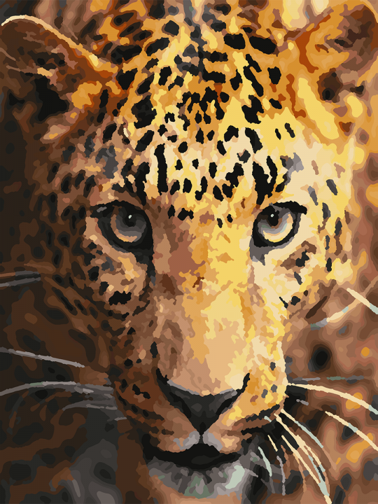 Картина по номерам без подрамника «Леопард» 25x20 см Картина по номерам без подрамника «Леопард» 25x20 см