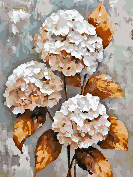 Картина по номерам без подрамника «Гортензия» 25x20 см