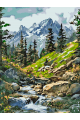 Картина по номерам на подрамнике «Горный ручей» 70x50 см