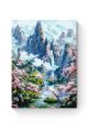 Картина по номерам на подрамнике «Сакура и горы» 70x50 см