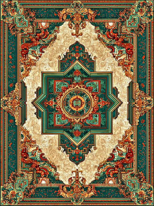 Алмазная мозаика без подрамника «Ковёр» 50x40 см, 50 цветов