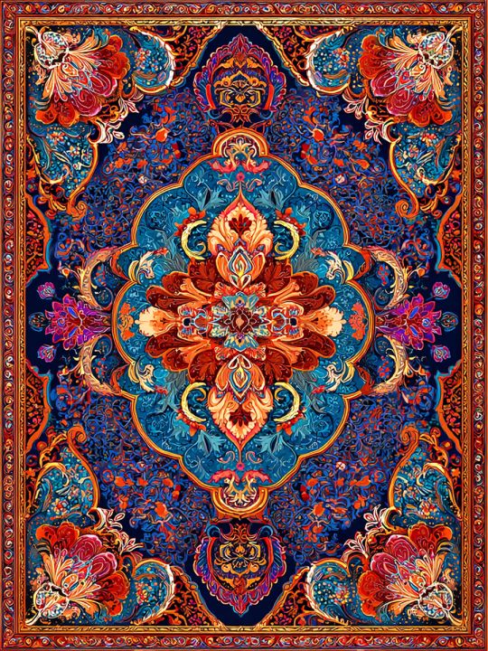 Алмазная мозаика без подрамника «Ковёр» 50x40 см, 50 цветов