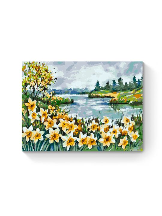 Картина по номерам на подрамнике «Нарциссы» 70x50 см