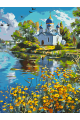 Картина по номерам без подрамника «Храм у воды» 70x50 см