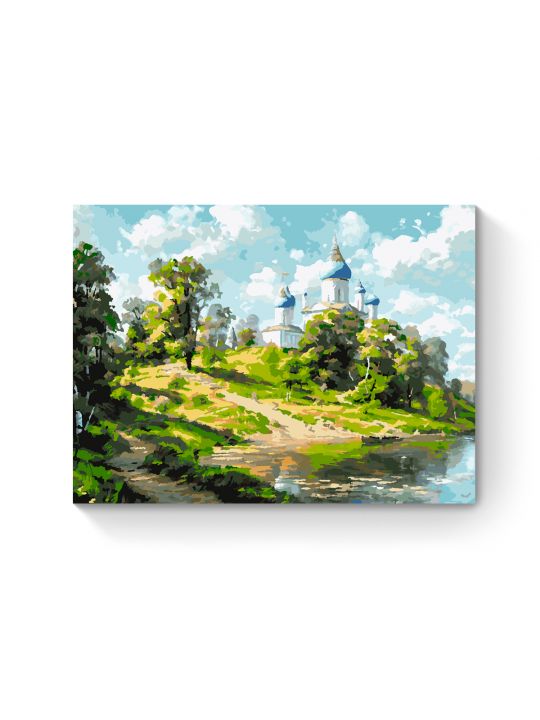 Картина по номерам на подрамнике «Храм у воды» 70x50 см Картина по номерам на подрамнике «Храм у воды» 70x50 см
