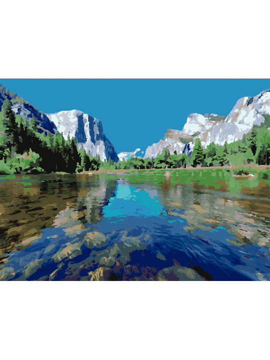 Картина по номерам без подрамника «Берег озера» 70x50 см