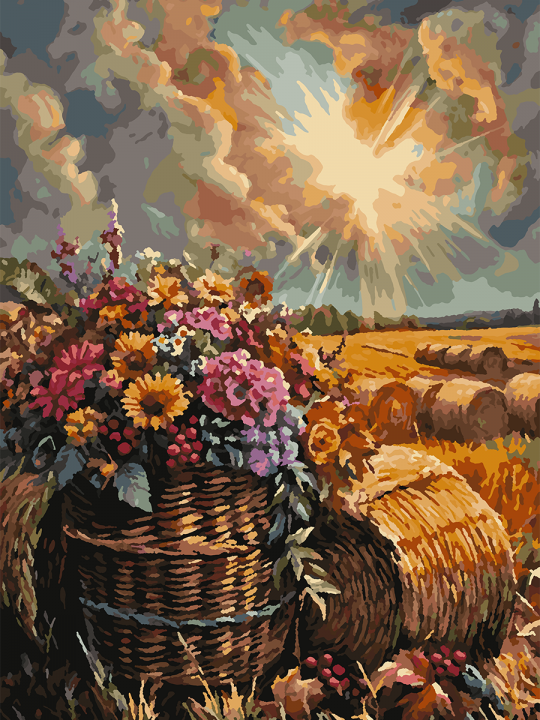 Картина по номерам без подрамника «Краски осени» 70x50 см Картина по номерам без подрамника «Краски осени» 70x50 см